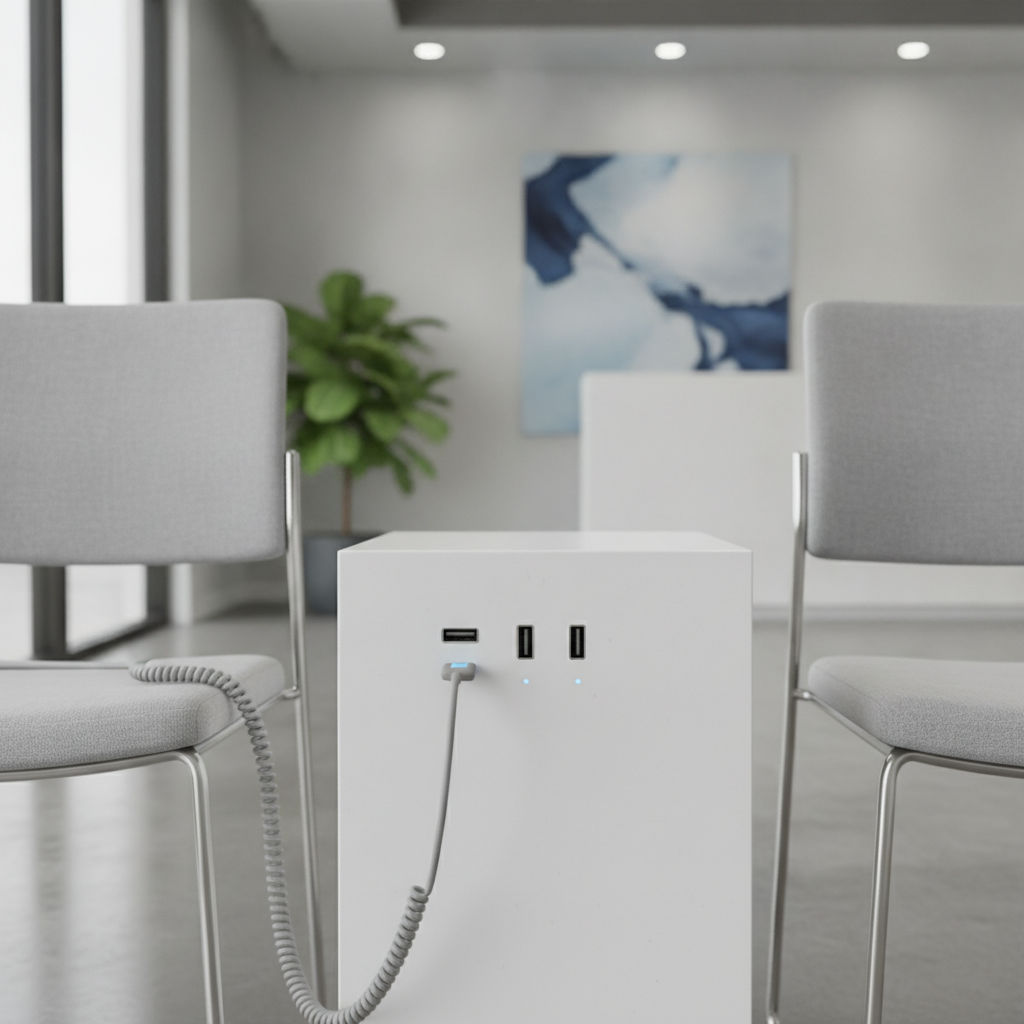 reception seating with charging points