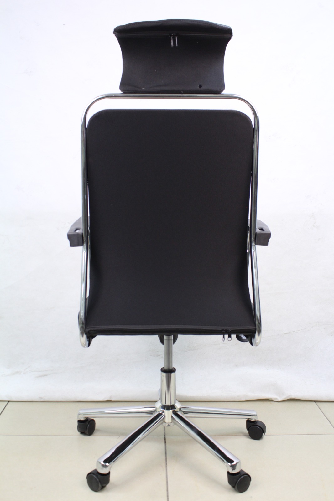 Black Diamond Stitch Executive Chair with Headrest, back view
